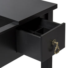 Load image into Gallery viewer, Vanity Dressing Table Set w/ Mirror, Stool, Storage Boxes - Black
