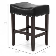 Load image into Gallery viewer, Set of 2 Backless Leather Counter Stool Seat Accents w/ Silver Studs
