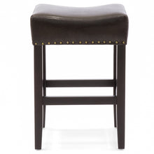 Load image into Gallery viewer, Set of 2 Backless Leather Counter Stool Seat Accents w/ Silver Studs
