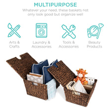 Load image into Gallery viewer, Set of 2 XL Woven Water Hyacinth Storage Baskets
