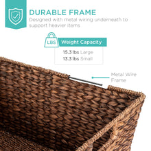 Load image into Gallery viewer, Set of 2 XL Woven Water Hyacinth Storage Baskets
