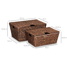 Load image into Gallery viewer, Set of 2 XL Woven Water Hyacinth Storage Baskets
