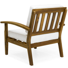 Load image into Gallery viewer, Set of 2 Outdoor Acacia Wood Club Accent Chairs w/ Water-Resistant Cushions
