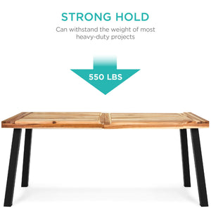 6-Person Indoor Outdoor Acacia Wood Dining Table