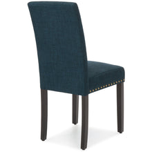 Load image into Gallery viewer, Set of 2 Upholstered Parsons Accent Dining Chairs w/ Wood Legs, Studded Trim
