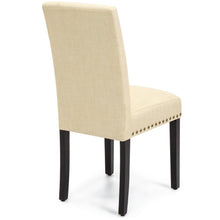 Load image into Gallery viewer, Set of 2 Upholstered Parsons Accent Dining Chairs w/ Wood Legs, Studded Trim
