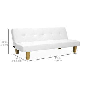 Convertible Lounge Futon Sofa Bed w/ Adjustable Back, Tufted Design