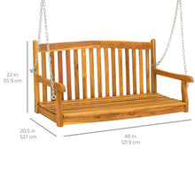 Load image into Gallery viewer, Wooden Porch Swing w/ Hanging Chains
