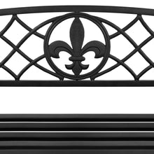 Load image into Gallery viewer, Outdoor Metal Hanging 2-Person Swing Bench w/ Fleur-de-Lis Accents
