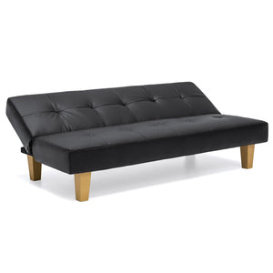 Convertible Lounge Futon Sofa Bed w/ Adjustable Back, Tufted Design