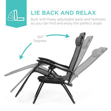 Load image into Gallery viewer, Set of 2 Adjustable Zero Gravity Patio Chair Recliners w/ Cup Holders
