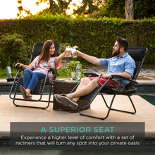 Load image into Gallery viewer, Set of 2 Adjustable Zero Gravity Patio Chair Recliners w/ Cup Holders
