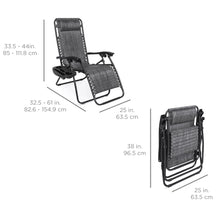 Load image into Gallery viewer, Set of 2 Adjustable Zero Gravity Patio Chair Recliners w/ Cup Holders
