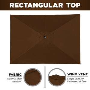 8x11ft Rectangular Patio Umbrella w/ Easy Crank, UV-Resistant Fabric