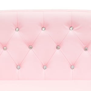 Upholstered Tufted Mini Sofa Couch for Kids, Nursery, Playrooms w/ Gem Studs