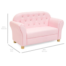Load image into Gallery viewer, Upholstered Tufted Mini Sofa Couch for Kids, Nursery, Playrooms w/ Gem Studs
