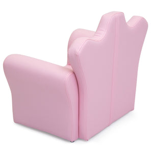 Kids Upholstered Tufted Bejeweled Mini Chair Seat w/ Ottoman