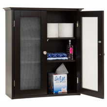Load image into Gallery viewer, Bathroom Wall Storage Medicine Cabinet w/ Tempered Glass Double Doors
