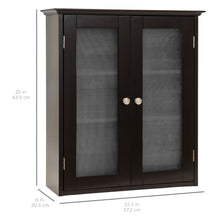 Load image into Gallery viewer, Bathroom Wall Storage Medicine Cabinet w/ Tempered Glass Double Doors
