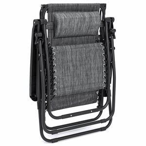 Folding Zero Gravity Recliner Lounge Chair w/ Canopy, Cup Holder