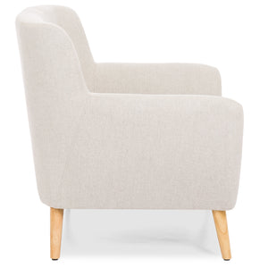 Mid-Century Modern Tufted Linen Accent Chair