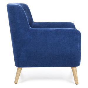 Mid-Century Modern Tufted Linen Accent Chair