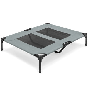 36in Outdoor Raised Cooling Pet Dog Bed w/ Canopy, Travel Bag