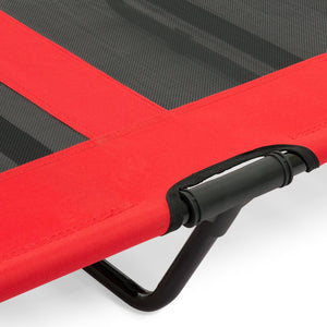 48in Outdoor Raised Cooling Pet Dog Bed w/ Canopy, Travel Bag