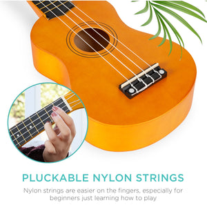 Acoustic Soprano Basswood Ukulele Starter Kit w/ Bag, Strap, Tuner