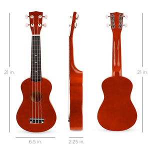 Acoustic Soprano Basswood Ukulele Starter Kit w/ Bag, Strap, Tuner
