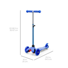 Load image into Gallery viewer, Kids Mini Kick Scooter Toy w/ Colorful Light-Up Wheels, Adjustable T-Bar
