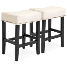 Load image into Gallery viewer, Set of 2 Backless Leather Counter Stool Seat Accents w/ Silver Studs

