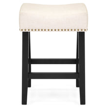 Load image into Gallery viewer, Set of 2 Backless Leather Counter Stool Seat Accents w/ Silver Studs
