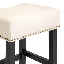 Load image into Gallery viewer, Set of 2 Backless Leather Counter Stool Seat Accents w/ Silver Studs
