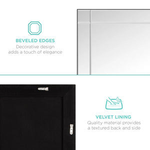 Modern Decorative Rectangular Frameless Wall Mirror - 36x24in