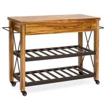 Load image into Gallery viewer, Industrial Kitchen Cart w/ Lockable Wheels - Natural
