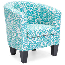 Load image into Gallery viewer, Upholstered Barrel Accent Chair Decor Furniture w/ Ottoman, Birch Wood Legs
