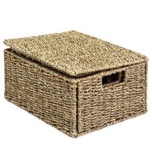 Load image into Gallery viewer, Set of 4 Seagrass Storage Baskets w/ Lids

