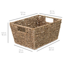 Load image into Gallery viewer, Set of 4 Seagrass Storage Tote Baskets, Laundry Organizer w/ Insert Handles
