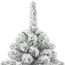 Load image into Gallery viewer, Snow Flocked Hinged Artificial Pine Christmas Tree w/ Metal Stand
