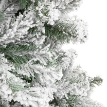Load image into Gallery viewer, Snow Flocked Hinged Artificial Pine Christmas Tree w/ Metal Stand
