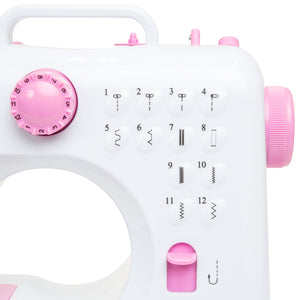 6V Compact Foot Pedal Sewing Machine w/ 12 Stitch Patterns