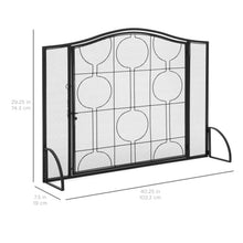 Load image into Gallery viewer, Single Panel 40x29in Steel Mesh Fireplace Screen w/ Locking Door
