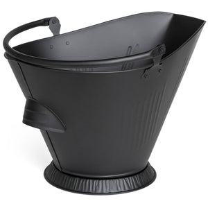 Metal Fireplace Ash Bucket Storage Container w/ Handles