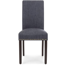 Load image into Gallery viewer, Set of 2 Upholstered Parsons Accent Dining Chairs w/ Wood Legs, Studded Trim
