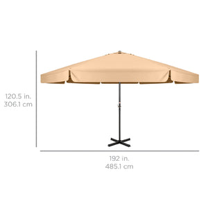 16ft Market Patio Umbrella w/ Cross Base, Crank, Aluminum Frame