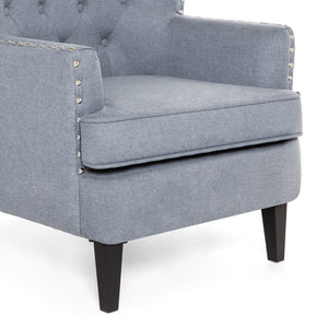 Modern Tufted Wingback Accent Chair Living Room Furniture w/ Nailhead Trim