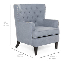 Load image into Gallery viewer, Modern Tufted Wingback Accent Chair Living Room Furniture w/ Nailhead Trim
