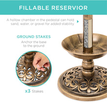 Load image into Gallery viewer, Solar Lighted Bird Bath w/ Planter
