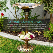 Load image into Gallery viewer, Solar Lighted Bird Bath w/ Planter
